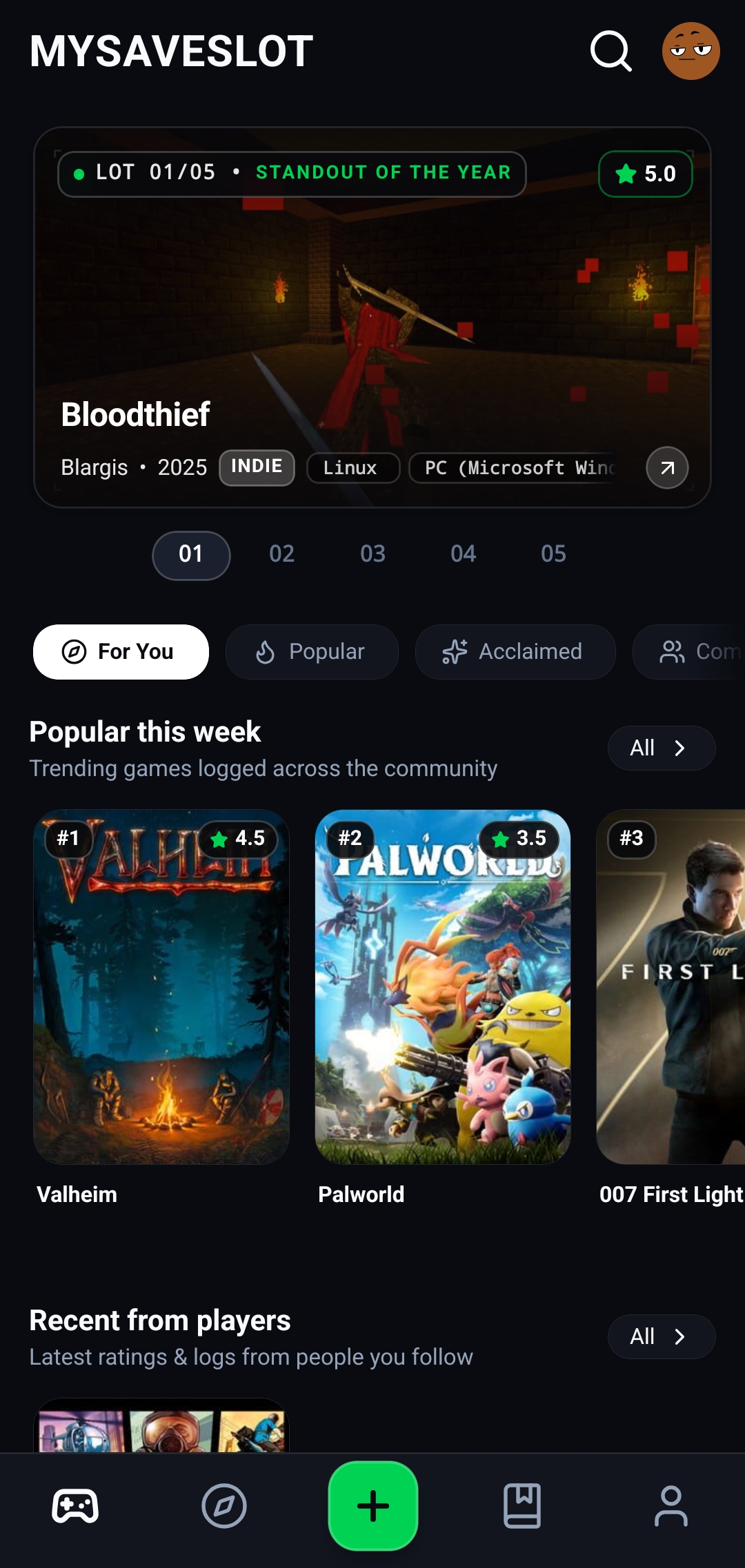 MySaveSlot Dashboard